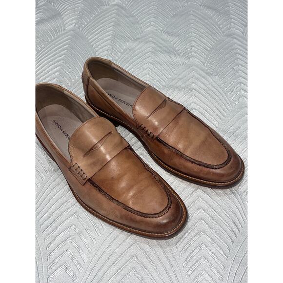 Classic Banana Republic Brown Leather Penny Loafers Men’s Size 10 Great Shape